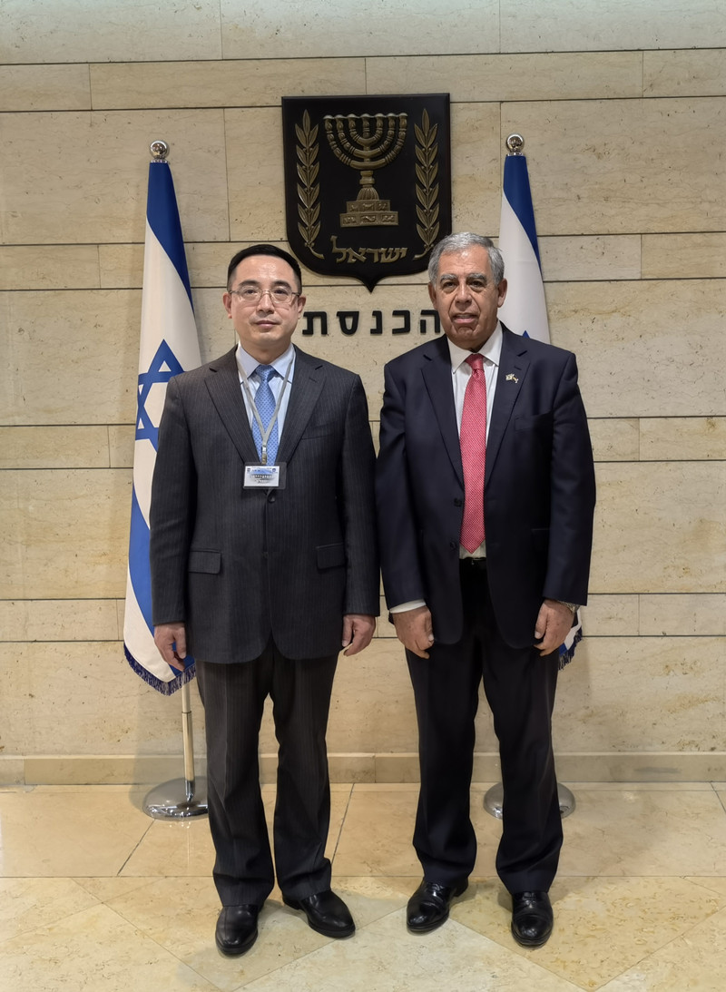 蔡润大使会见以色列议会议长,就中以关系,立法机构交流合作等问题交换