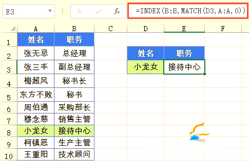 indexmatch函数查询