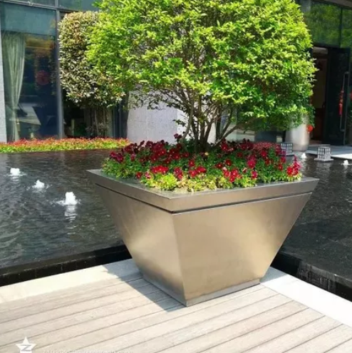 苏州不锈钢景观花盆 不锈钢花箱 不锈钢异形花钵 厂家批发