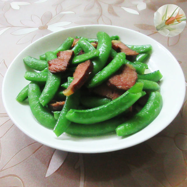 腊肉炒甜豆,简单又下饭,全家都爱吃