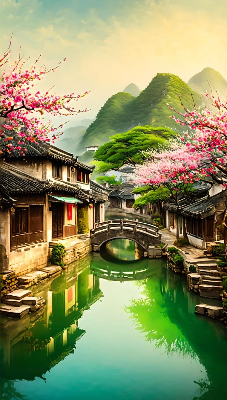 风景壁纸|探索小桥流水人家的宁静美景