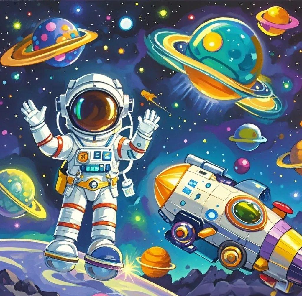 众多未来科幻科技太空创意绘画,小学生参赛获奖作品素材