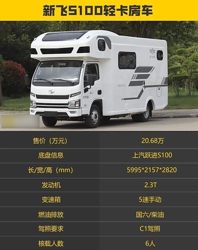 车高不过三米,空间通透的新飞轻卡房车,20w价格你还不心动?