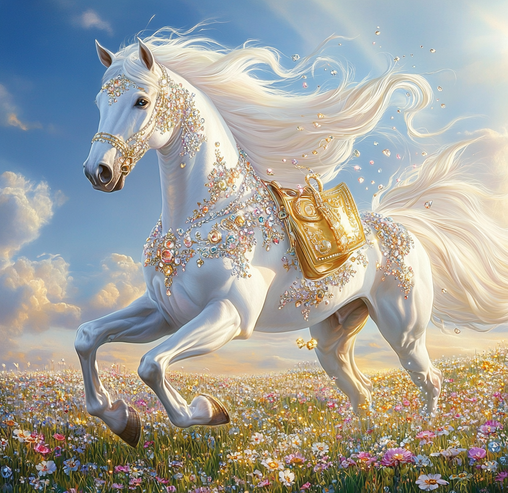 白马奔腾微信头像,寓意前程似锦,梦想成真