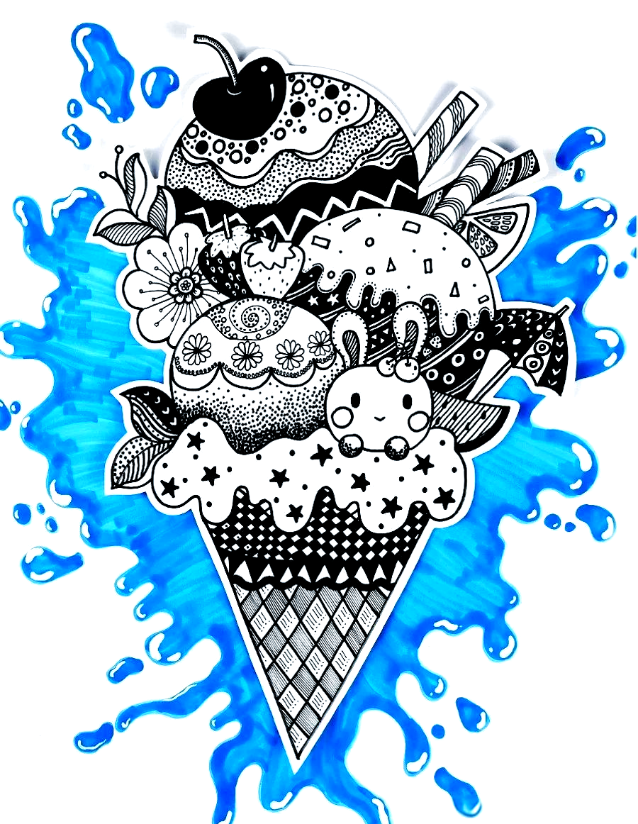 炎炎夏日,探索冰淇淋的多样美食与美术主题