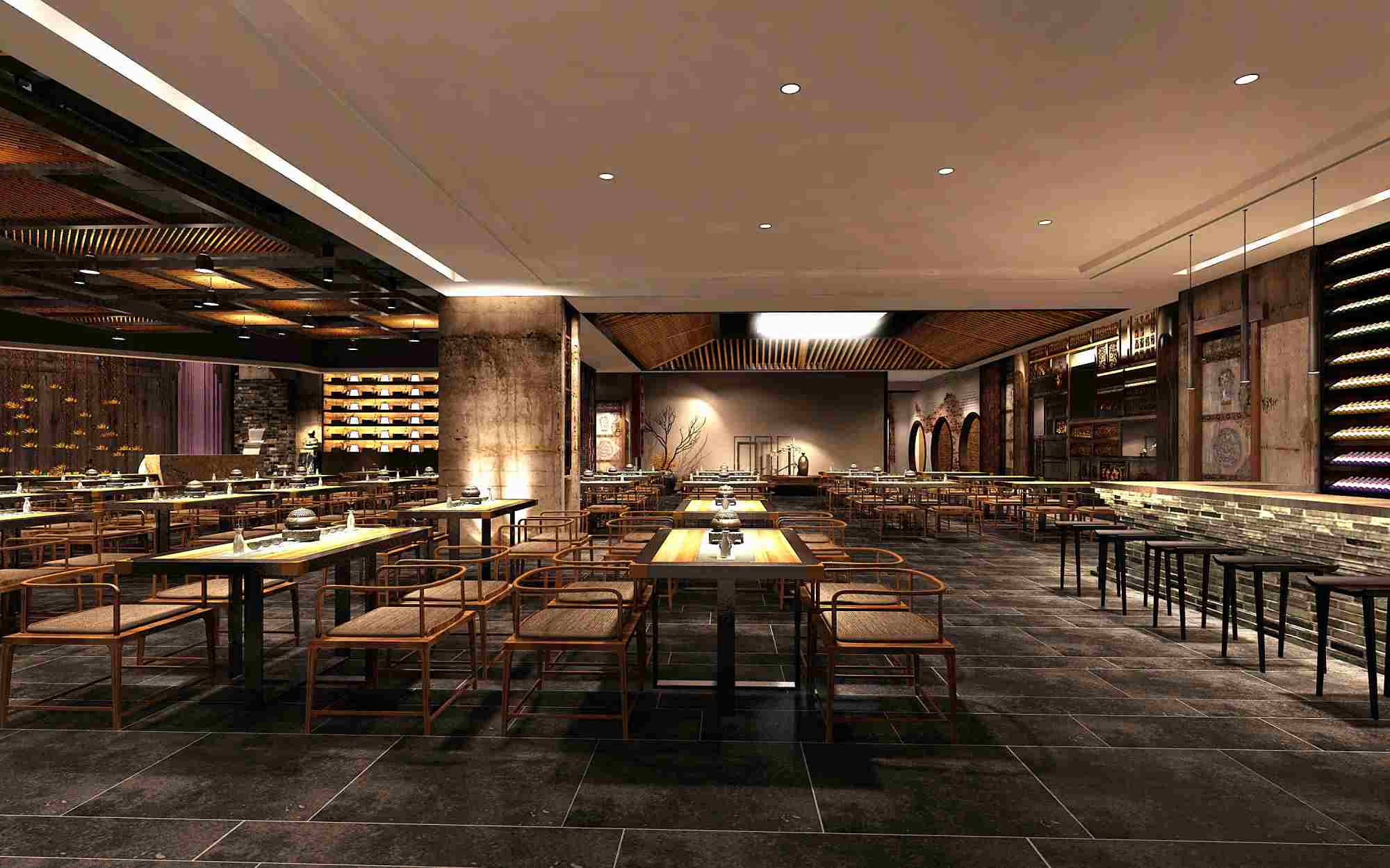 西安颐和四季中餐厅装修效果图