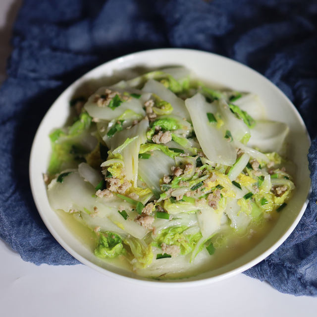 肉末韭菜炒白菜,简单清淡家常菜