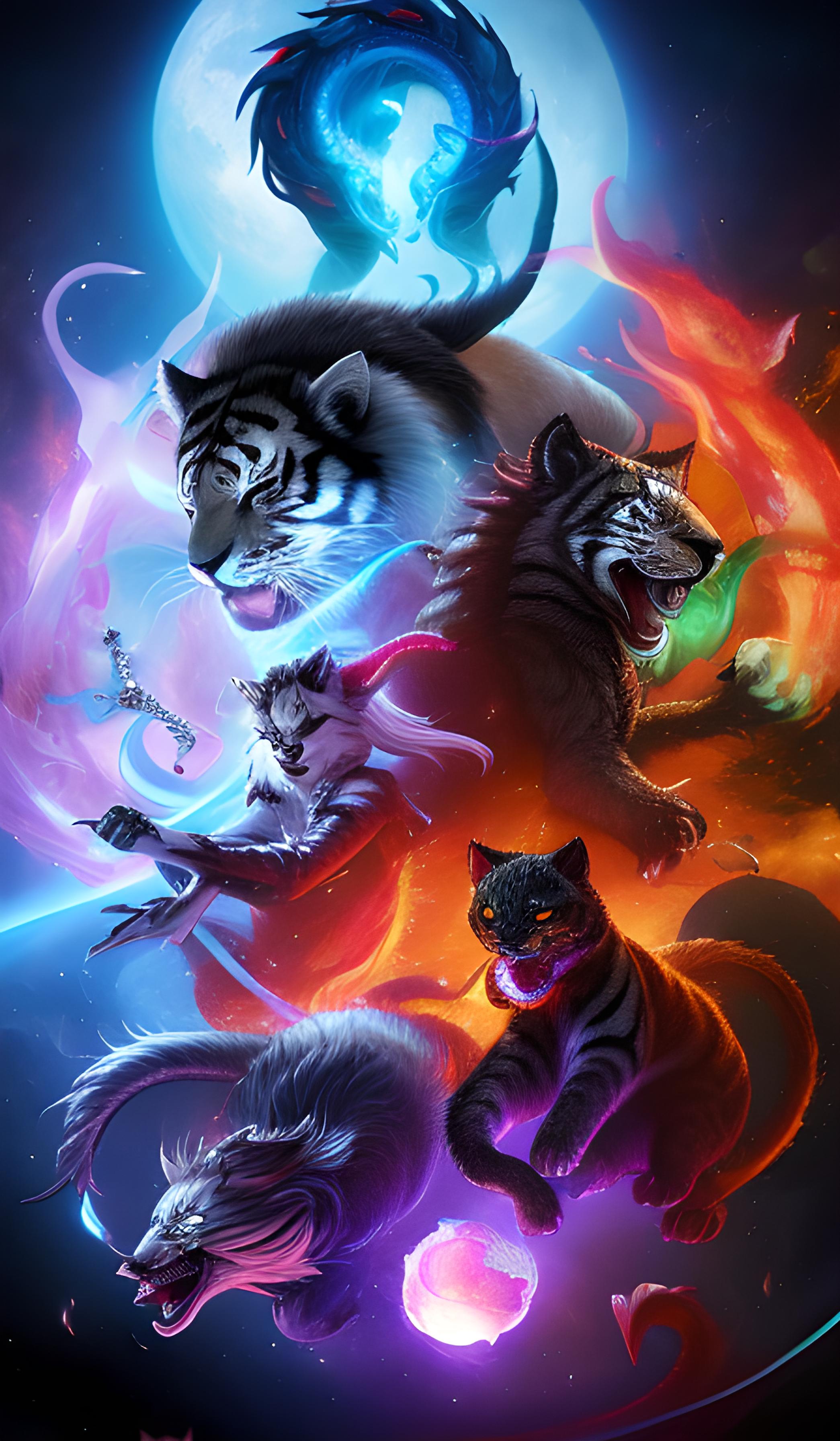 分享神兽龙虎系列手机壁纸4月11日