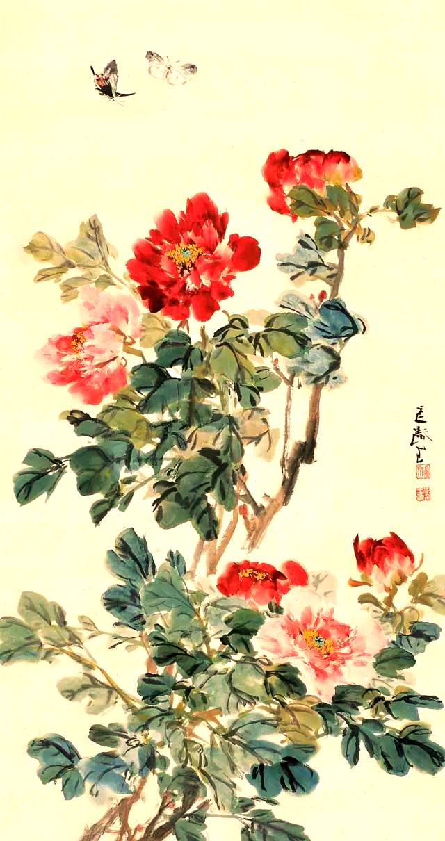 王雪涛的牡丹花鸟画