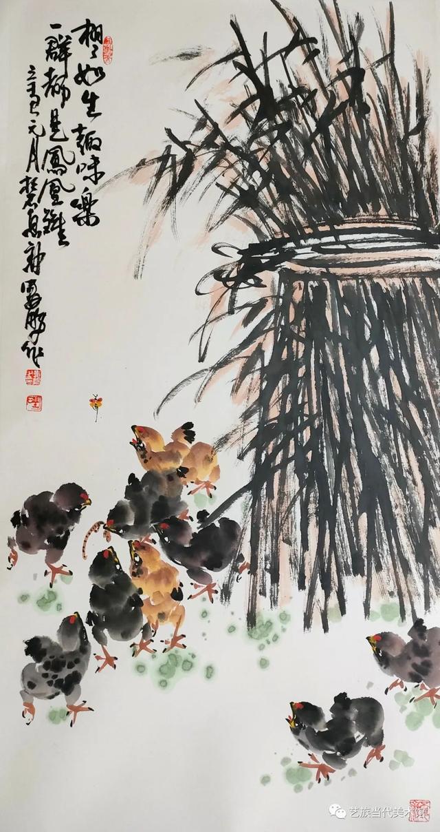 艺族分享丨中国近现代六大画鸡名家之一:娄鹏