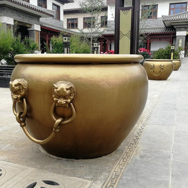 青铜缸铜大缸厂家定做风水铜大缸雕塑