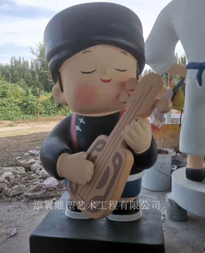 民族团结一家亲形象卡通人物雕塑精神堡垒地标性景观小品