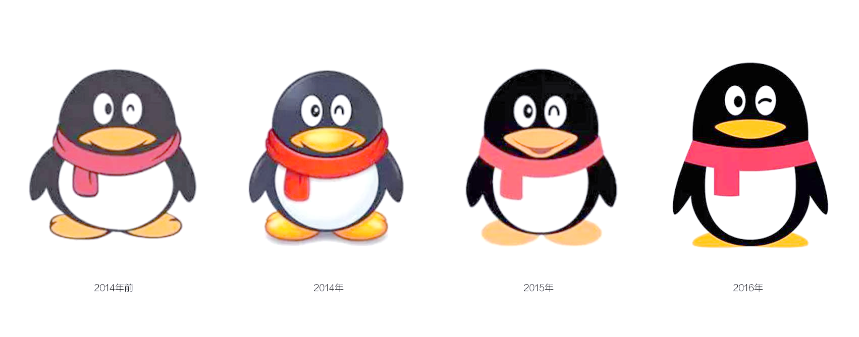 腾讯qq标志经历细微变化,企鹅形象更显简约