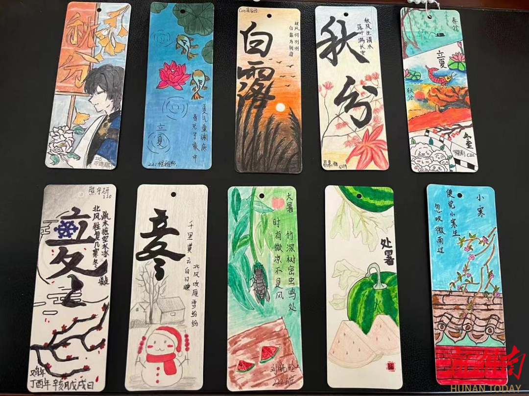 南县三仙湖镇中学:绘书签悟传统文化 知节气感四季轮回