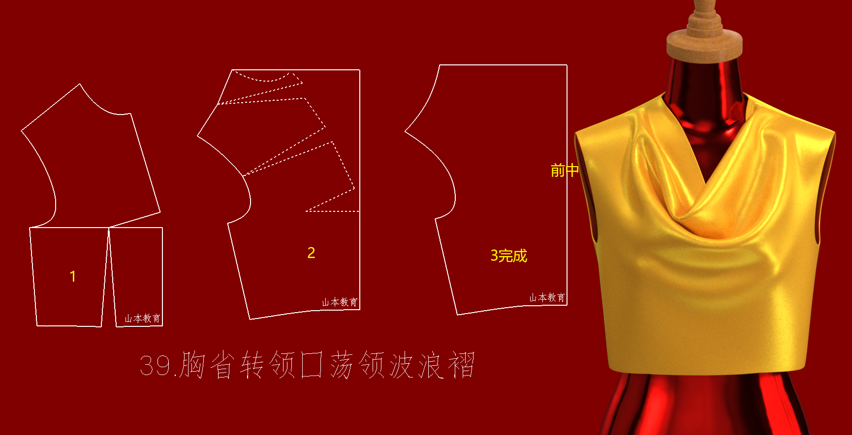 省道转移前片转分割线省转移前中交叉扭结褶省转移牛角分割褶