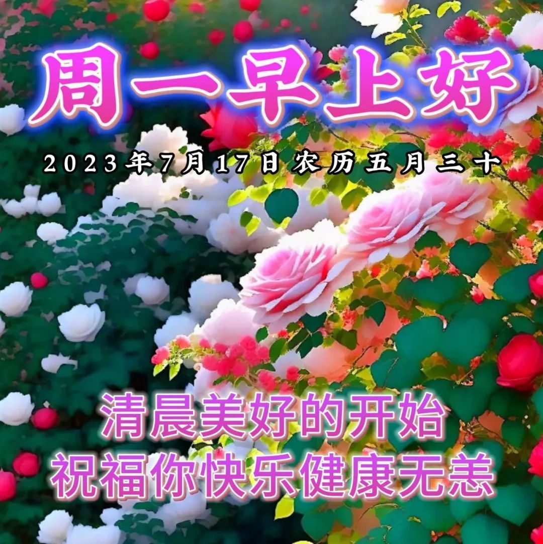 7月17日周一早上好新版漂亮好看祝福语图片