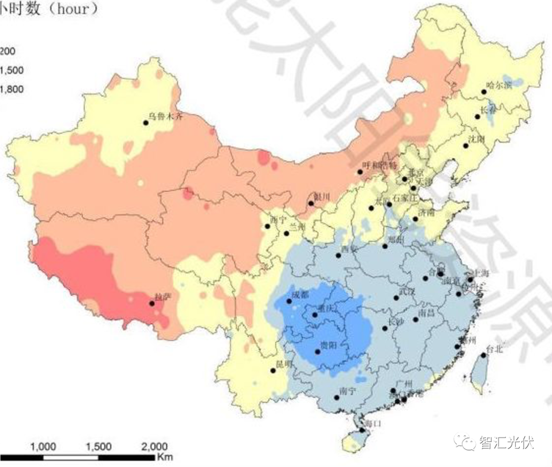 太阳能资源分布图