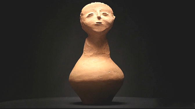 认识国宝:红陶人头壶