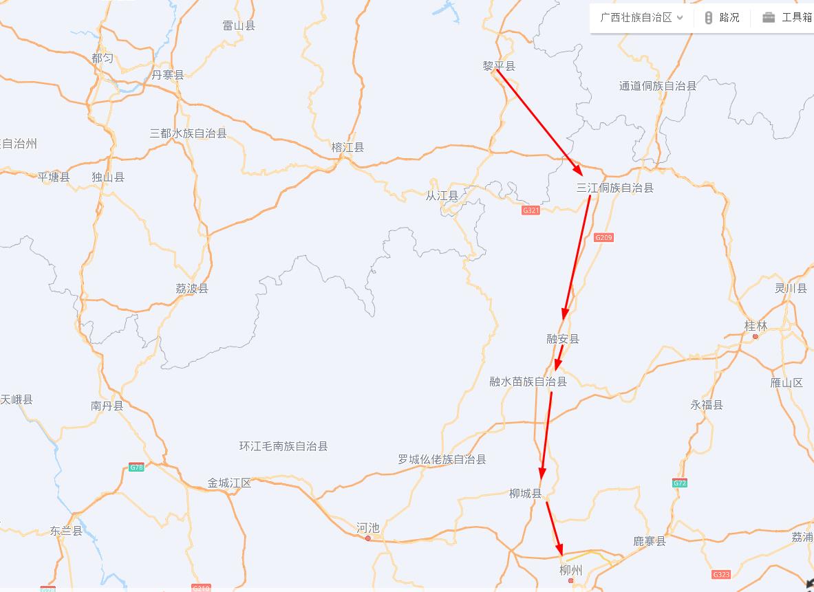 广涪柳铁路汇经广安涪陵,南川綦江,正安德江,融水柳城