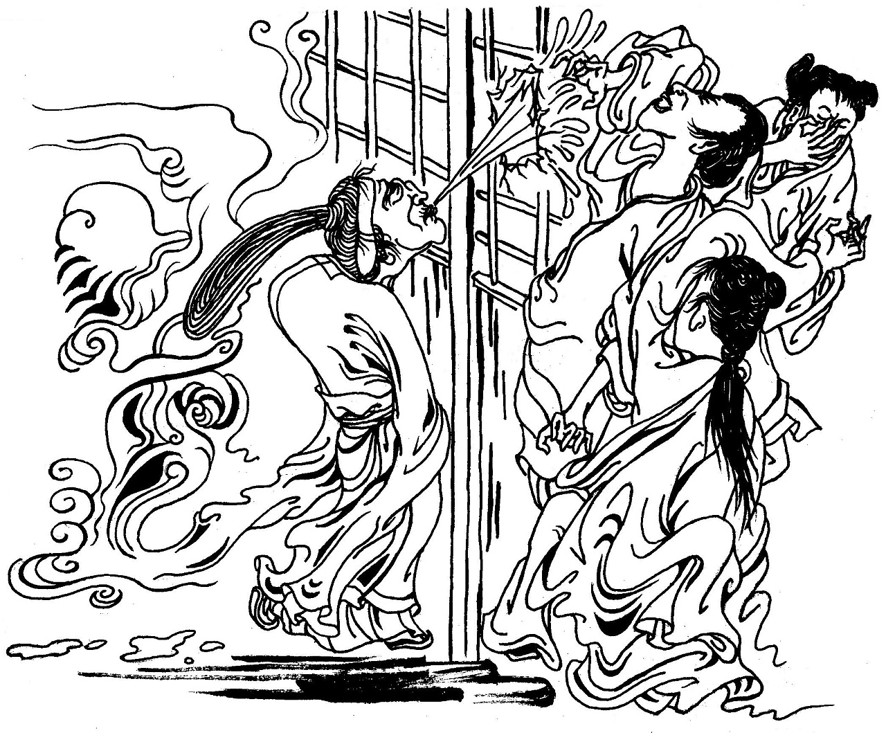 聊斋志异:喷水白话文,主仆三人遇到喷水老怪,后怪尸被捶烂