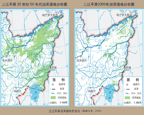 三江平原分布图图片