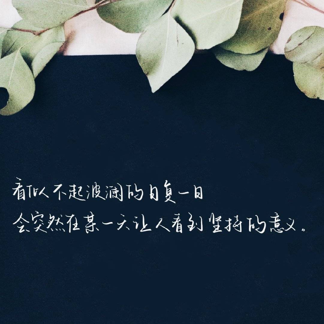 "看似不起波澜的日复一日,会突然在某一天让人看到坚持的意义.