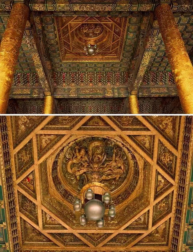 如北京故宫,天坛祈年殿,北京智化寺,永乐宫三清殿,紫微宫三清殿,敦煌