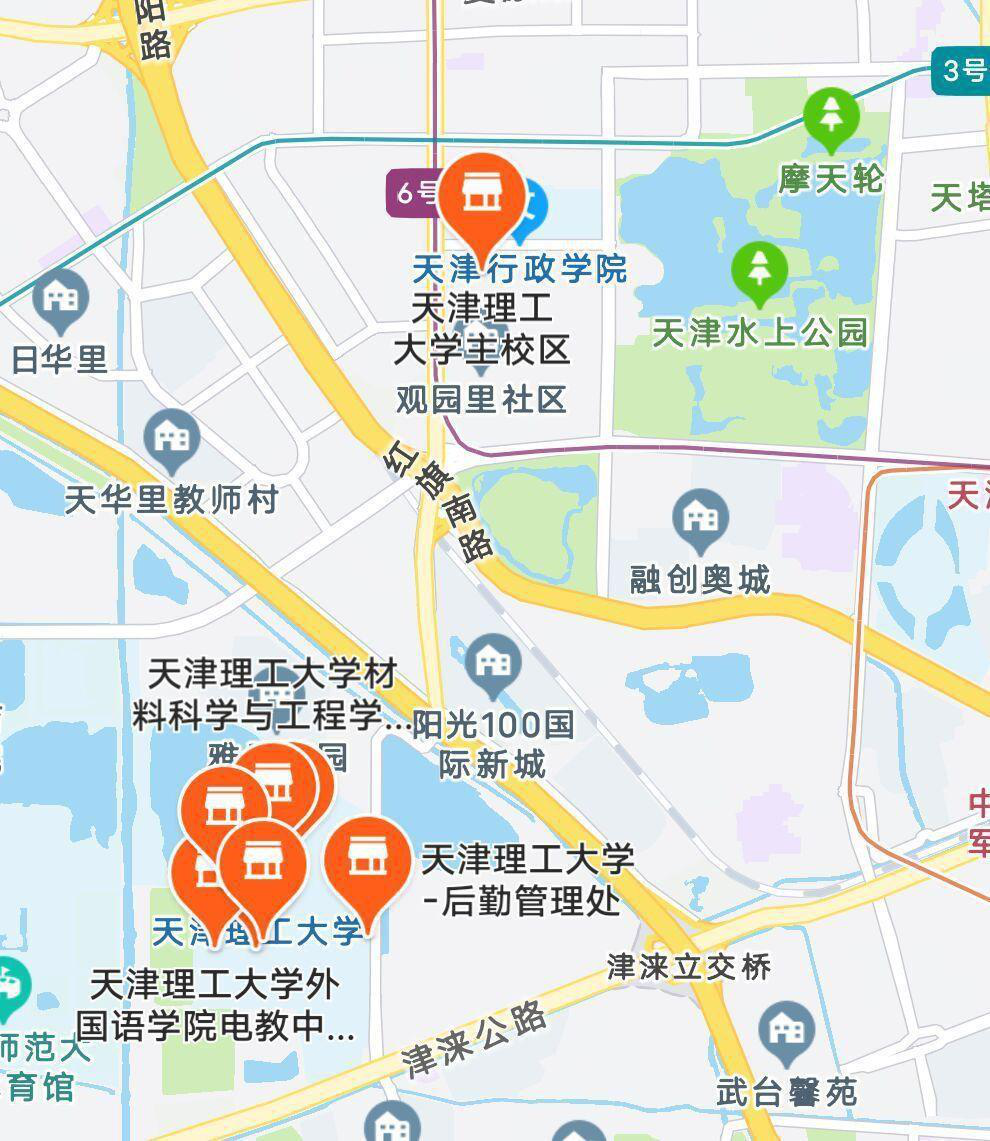 天津理工大学地图高清图片
