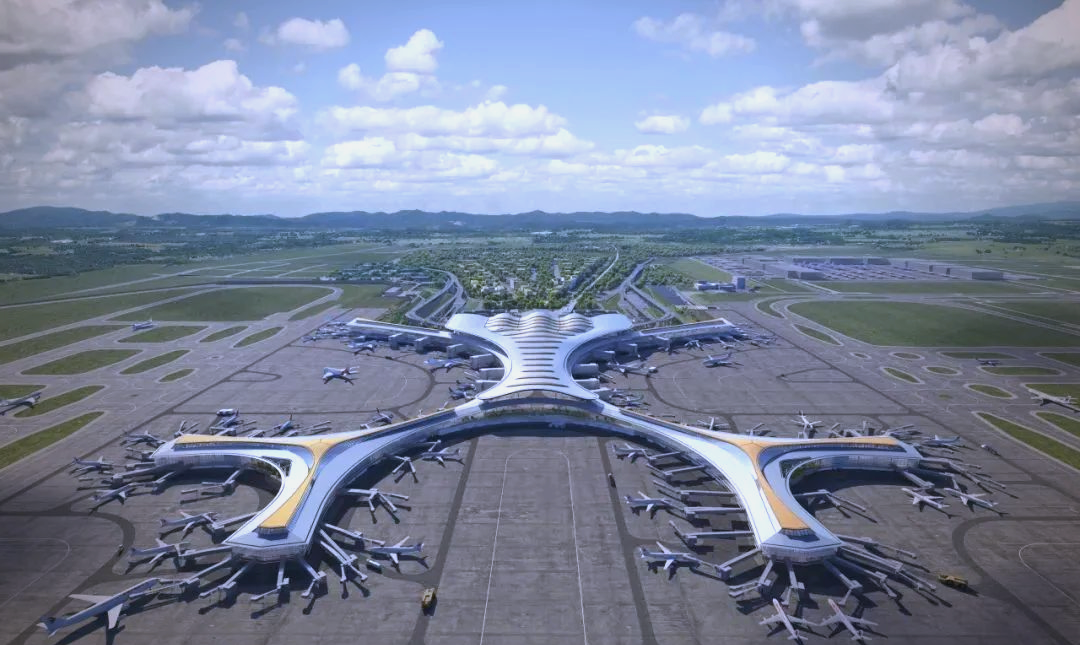 华建集团华东院原创设计的昆明长水国际机场t2航站楼正式开工建设