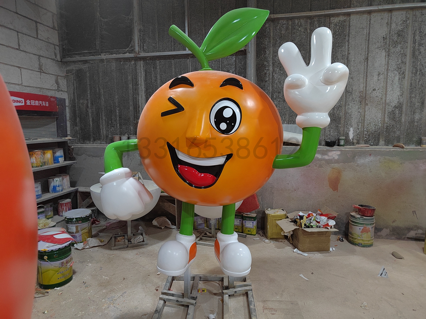 一瓣南丰玻璃钢蜜橘造型表情包公仔雕塑感悟幸福真