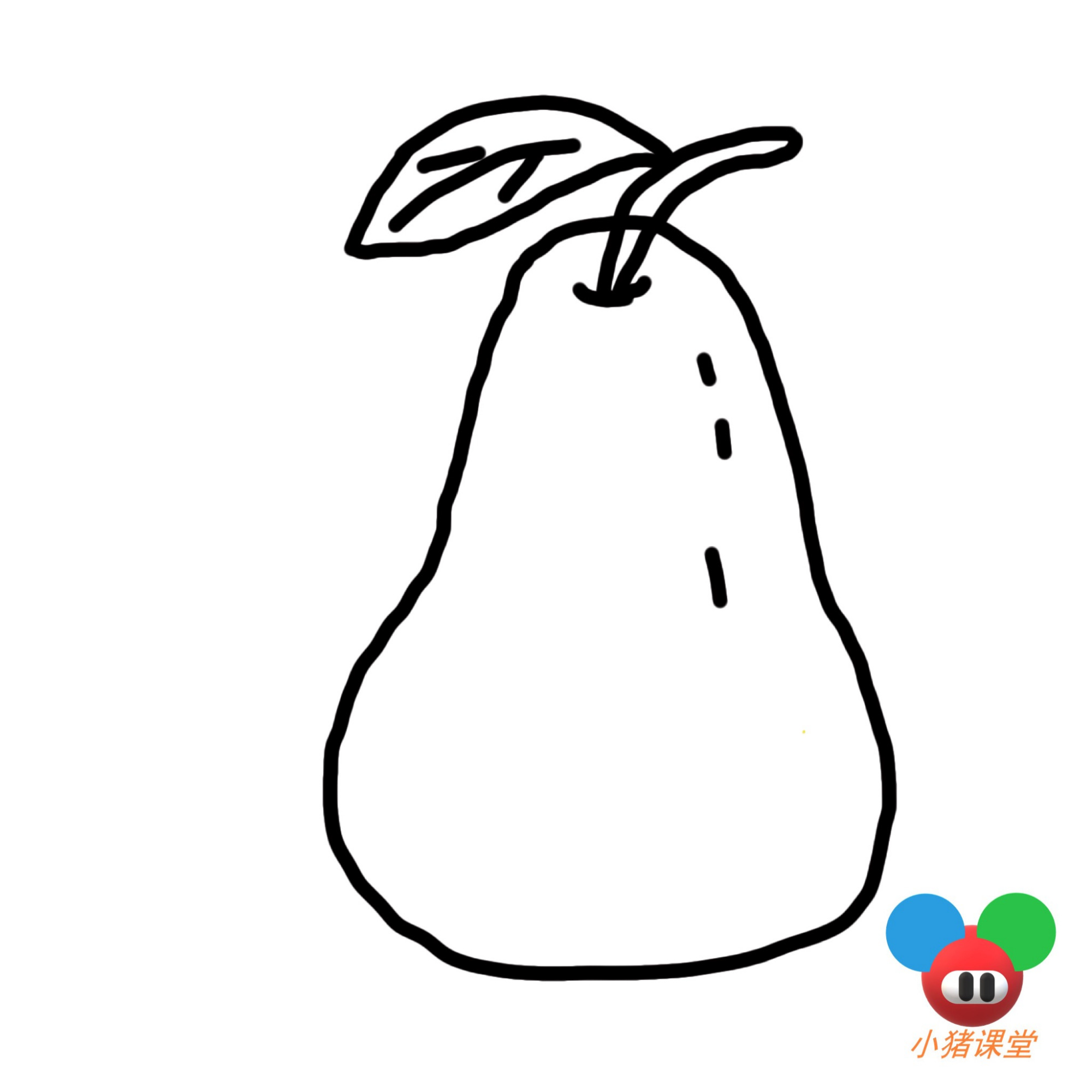 简笔画步骤图教学:生活中常见的水果梨子怎么画?5步教你学会画