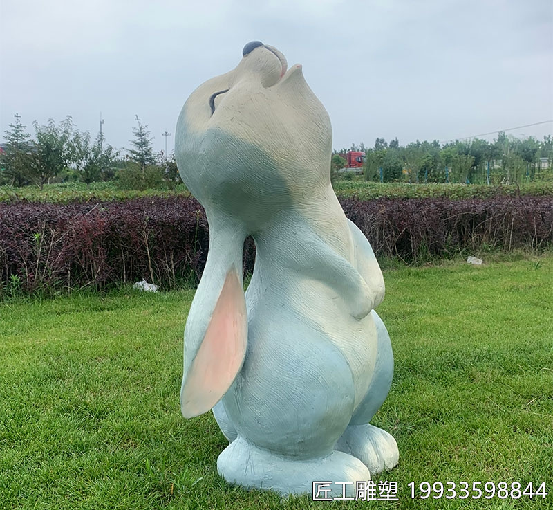 玻璃钢卡通兔子雕塑 可爱 卡通创意