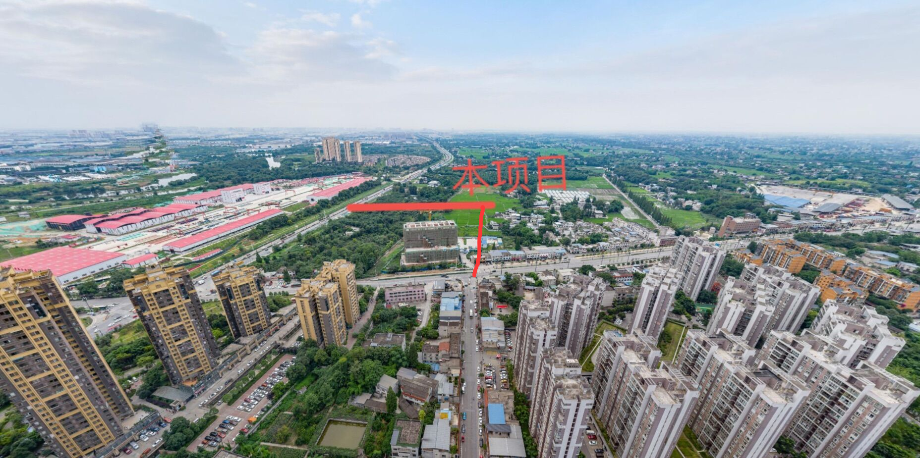 新都区泰兴片区新建高筒路,西接兴业大道,东与高筒东路相交