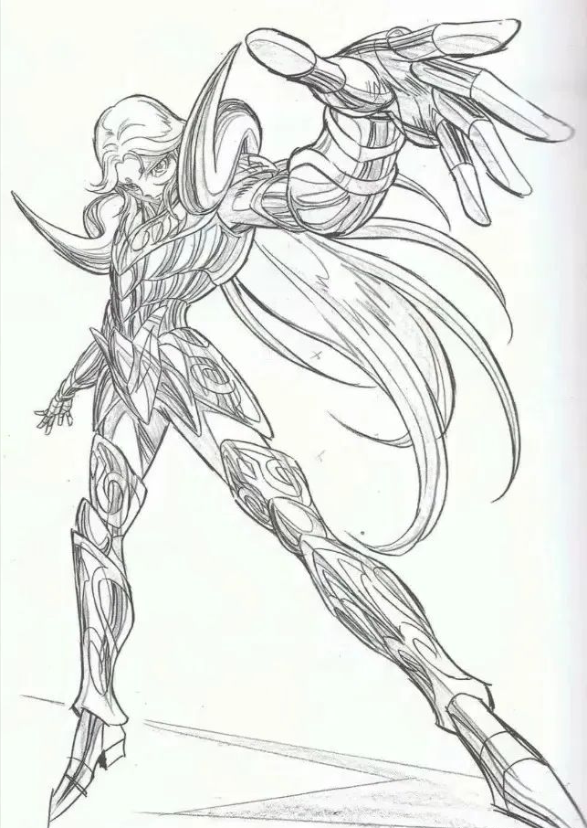 《圣斗士星矢》中众多黄金圣斗士的壁纸与线稿图集