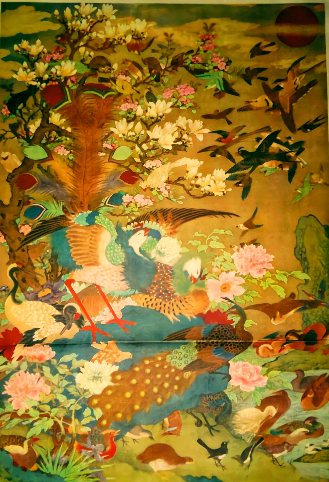 《百鸟朝凤》,明代佚名画家所作,于1963年由上海人