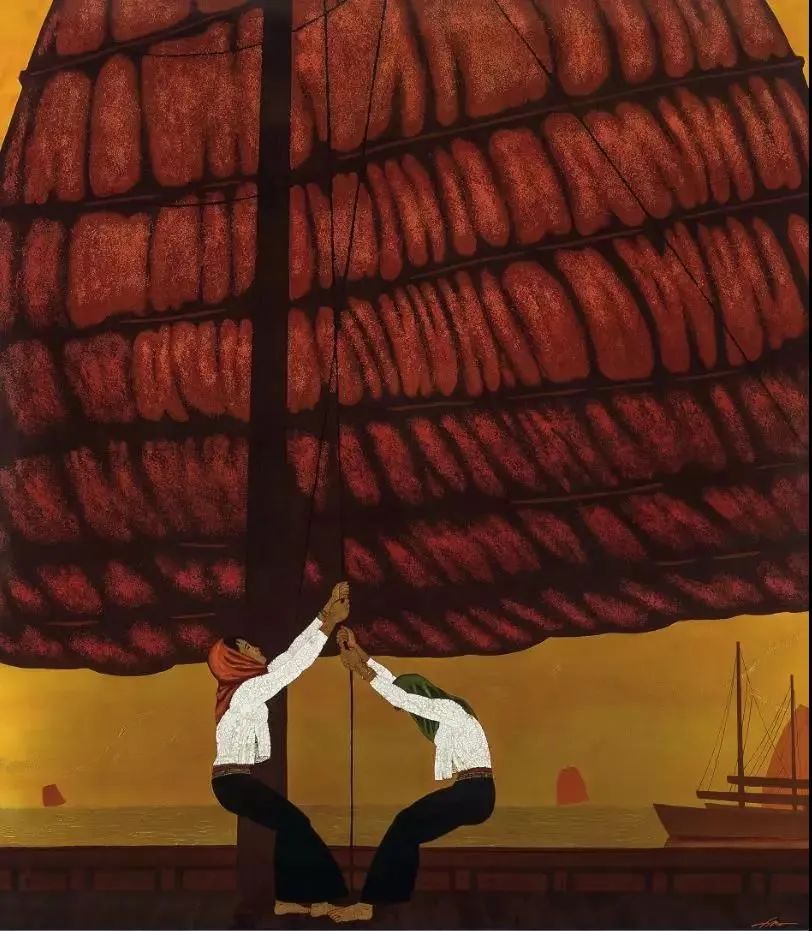 郑力为《杨帆》 入选第九届全国美展