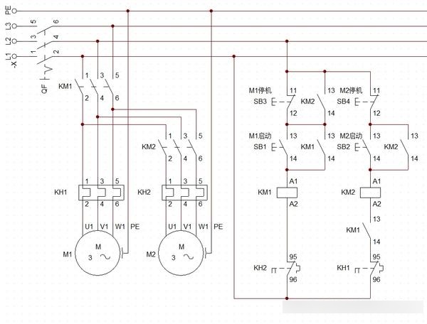 三相电机控制接线图图片