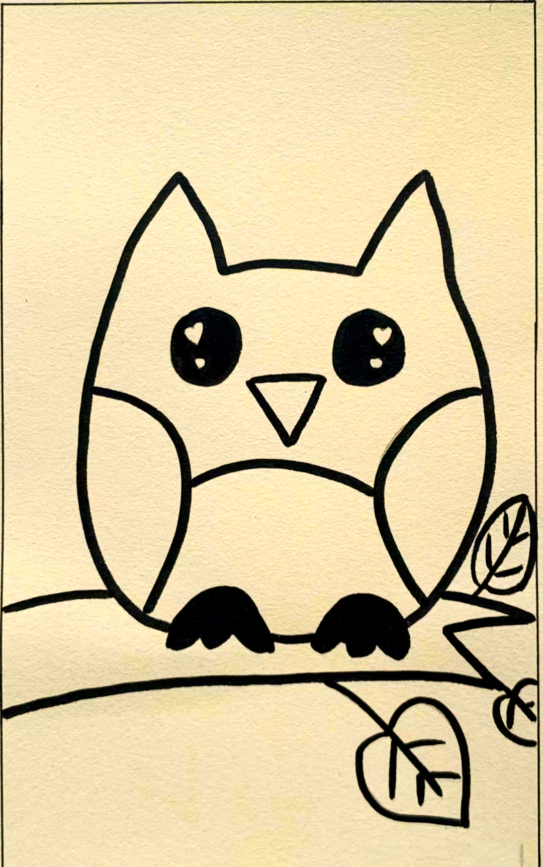 猫头鹰简笔画创作:从轮廓到色彩的完美展现