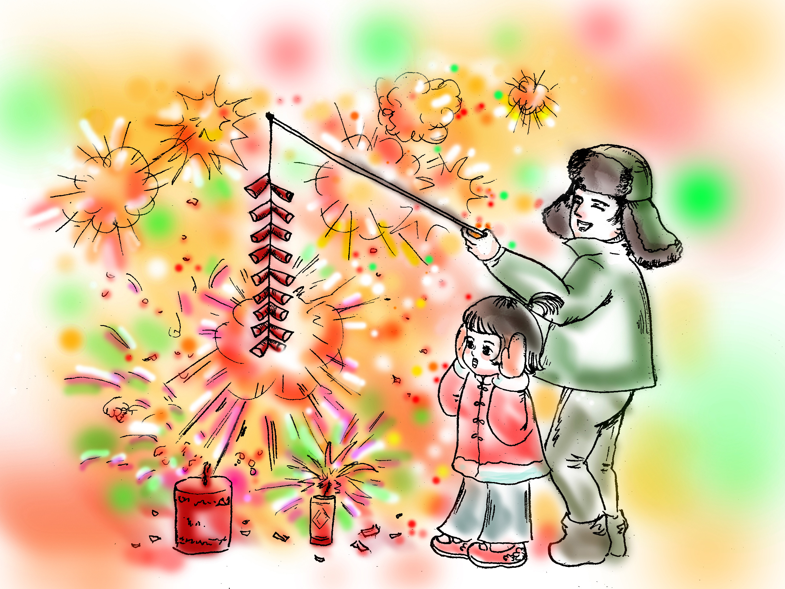 边拍边画丨老底子上海小囡是这样过春节的