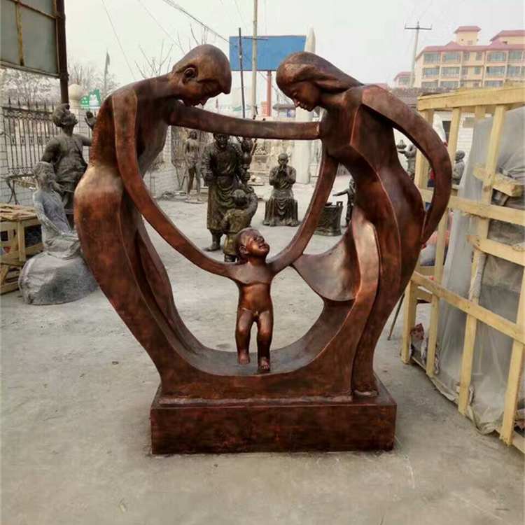 幸福一家人雕塑,家庭人物雕塑