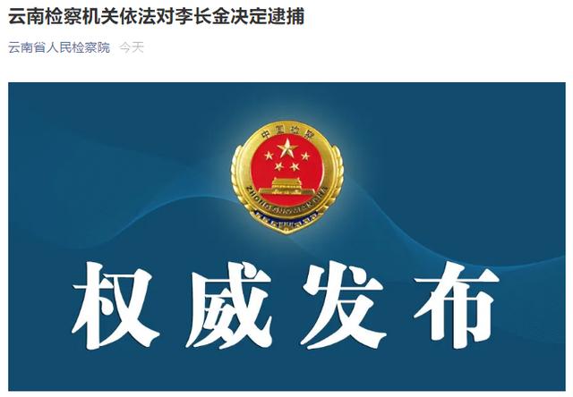 云南检察机关依法对李长金决定逮捕