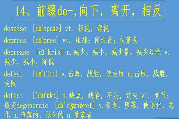 de前缀表示什么意思