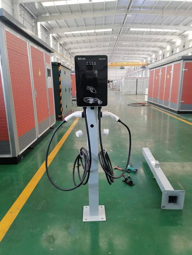 菏泽明大充电桩14kw双枪交流充电桩-立柱式