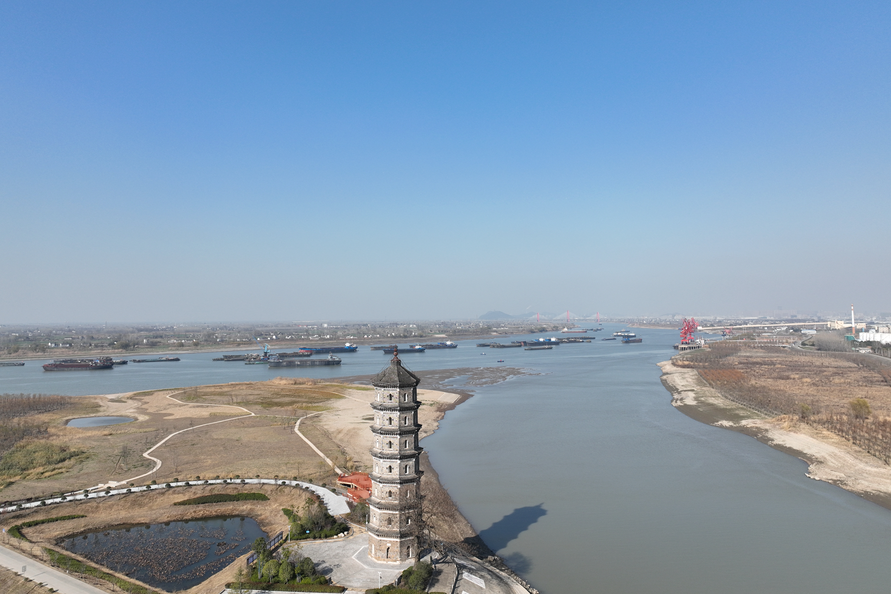 航拍中国 安徽省当涂县金柱塔