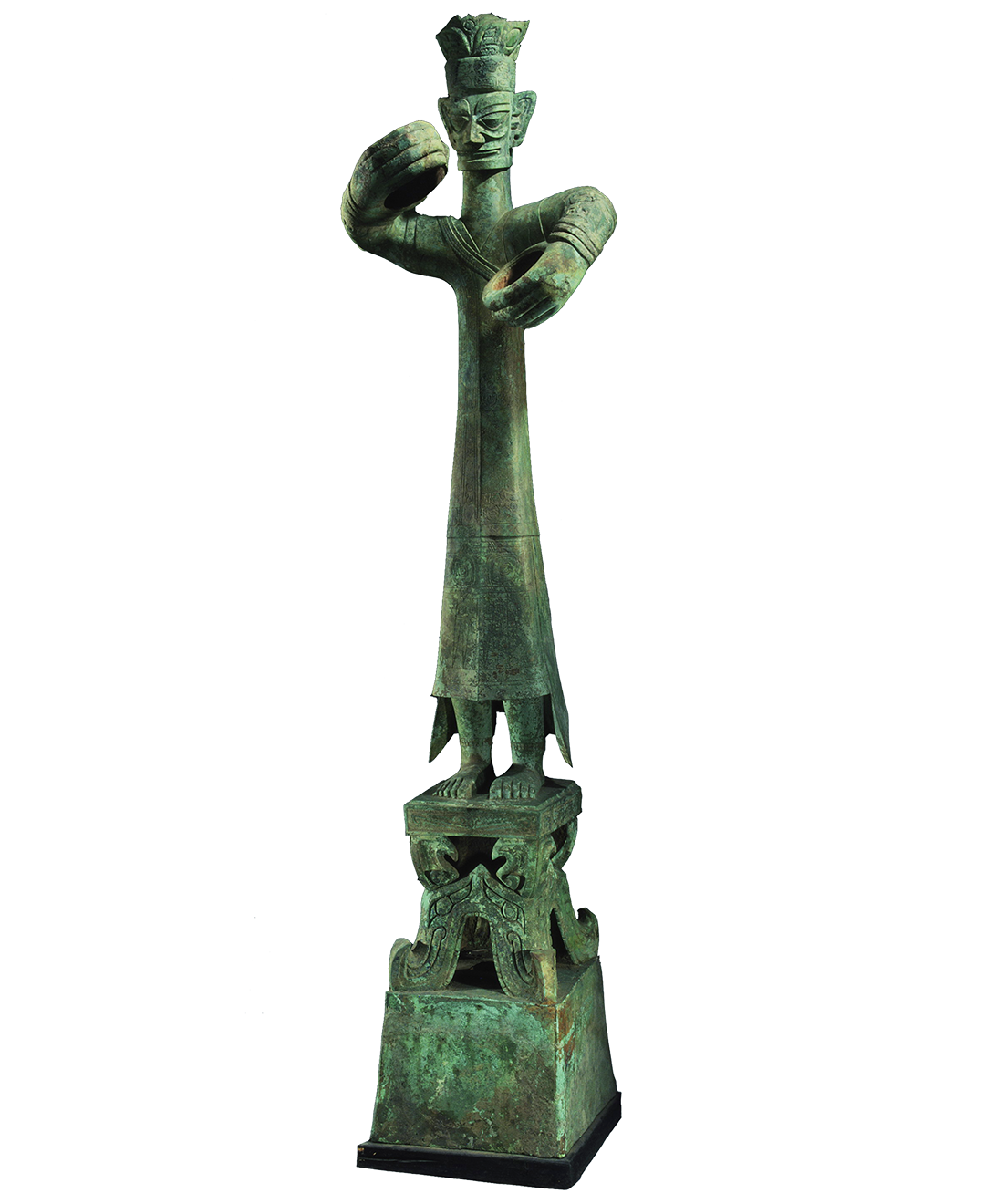 青铜大立人是全世界迄今为止发现同时期体量最大的青铜人物雕像.