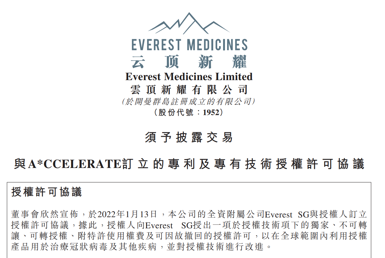 云顶新耀引入又一款3cl蛋白酶抑制剂,口服新冠药竞争逐渐激烈|见智