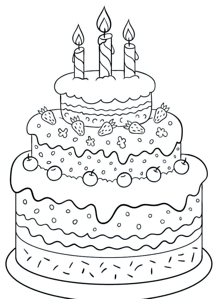 如何用简笔画表达生日蛋糕的层次与细节