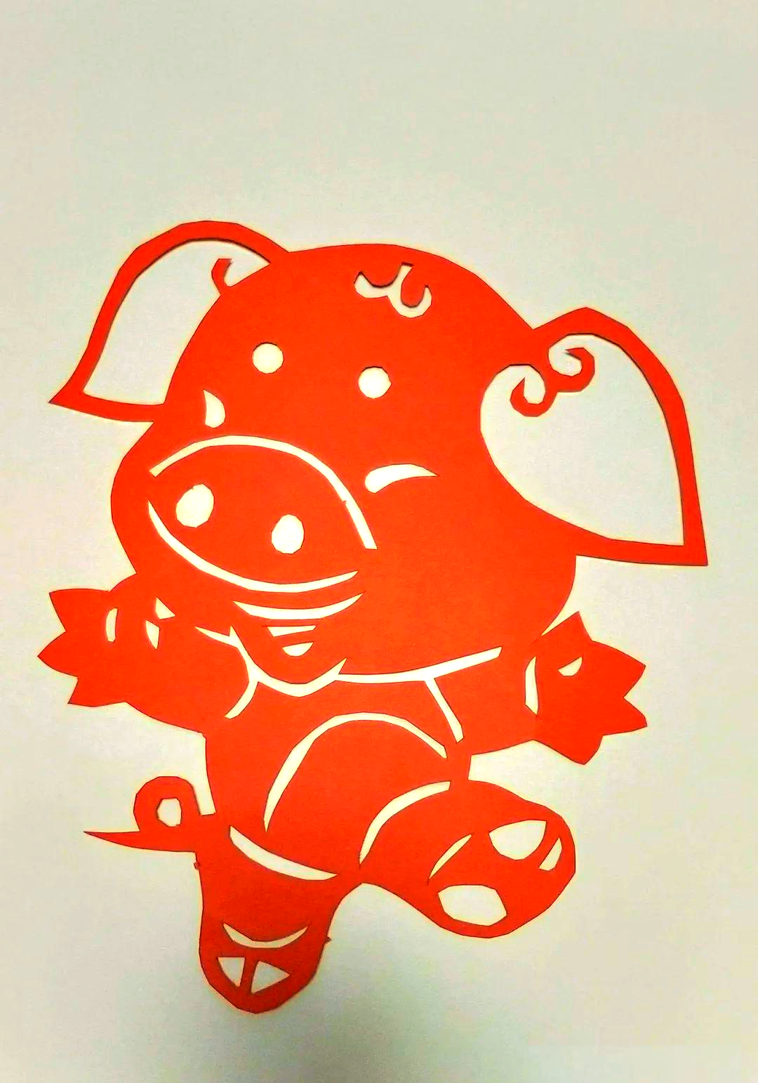 生肖剪纸作品欣赏:猪篇