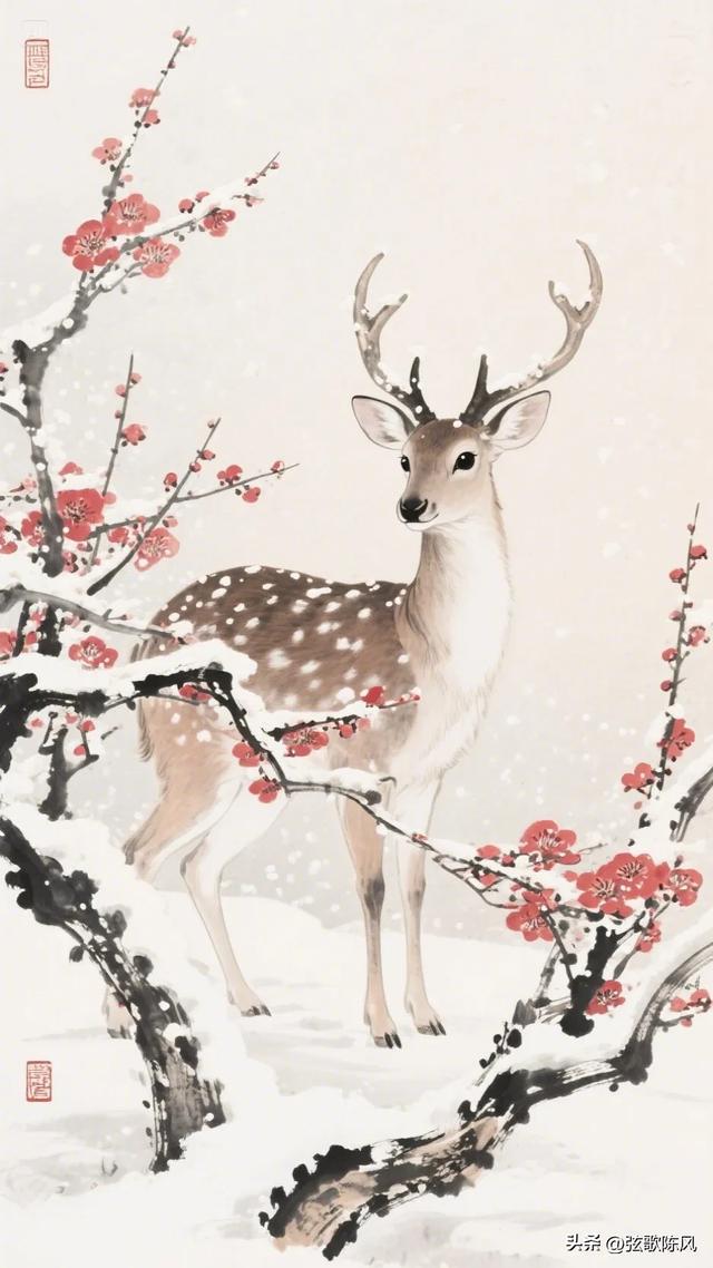 国画之美一一一梅花鹿