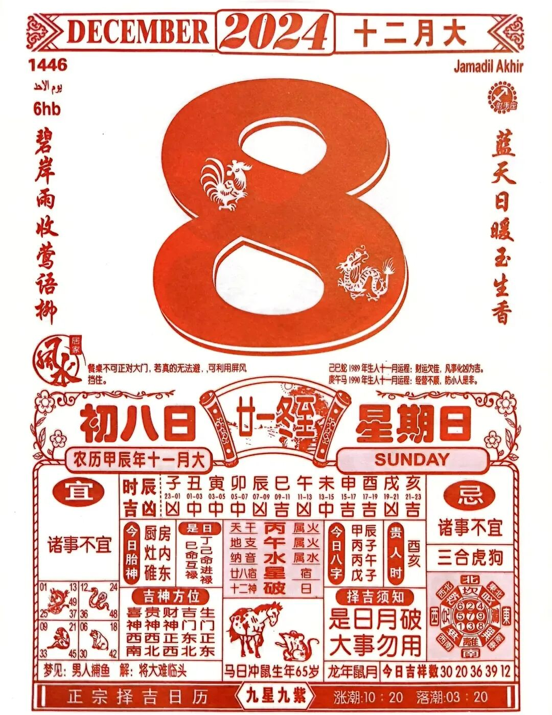 每日黄历生肖运势(每日黄历查询特吉生肖)